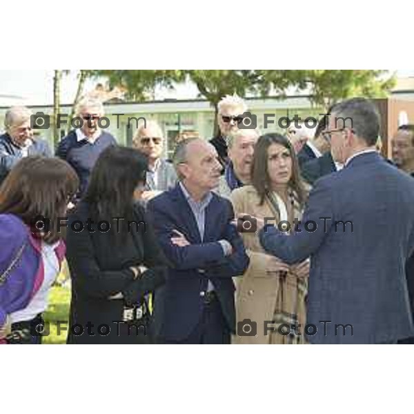 Tiziano Manzoni/LaPresse 04-3- 2025 Italia Cronaca Bergamo Cerimonia di intitolazione dell\'Agri Hub di Spirano a Roberto Maroni Bergamo