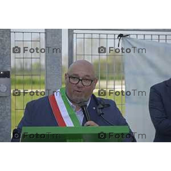 Tiziano Manzoni/LaPresse 04-3- 2025 Italia Cronaca Bergamo Cerimonia di intitolazione dell\'Agri Hub di Spirano a Roberto Maroni Bergamo