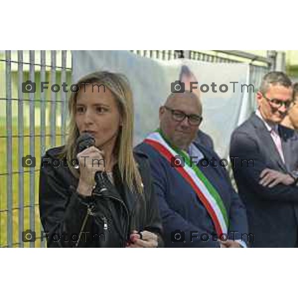 Tiziano Manzoni/LaPresse 04-3- 2025 Italia Cronaca Bergamo Cerimonia di intitolazione dell\'Agri Hub di Spirano a Roberto Maroni Bergamo