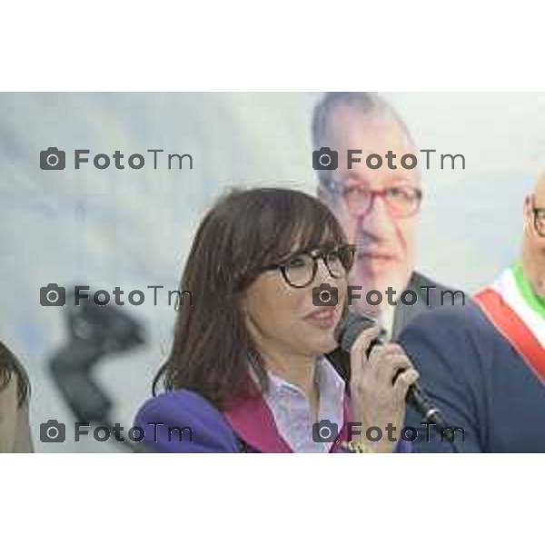 Tiziano Manzoni/LaPresse 04-3- 2025 Italia Cronaca Bergamo Cerimonia di intitolazione dell\'Agri Hub di Spirano a Roberto Maroni Bergamo