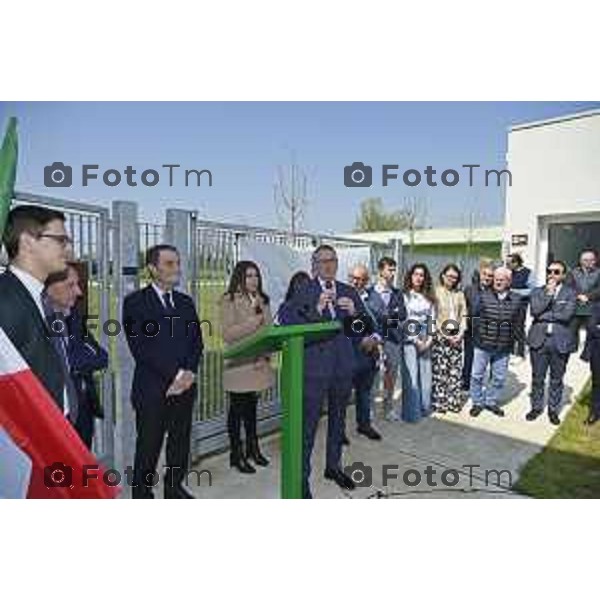 Tiziano Manzoni/LaPresse 04-3- 2025 Italia Cronaca Bergamo Cerimonia di intitolazione dell\'Agri Hub di Spirano a Roberto Maroni Bergamo
