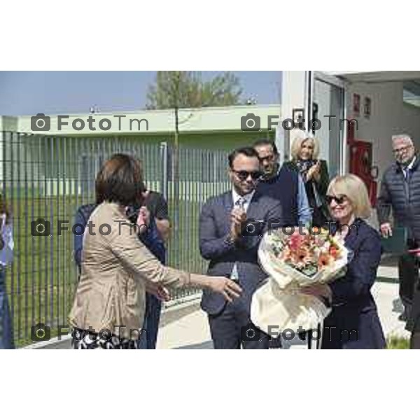 Tiziano Manzoni/LaPresse 04-3- 2025 Italia Cronaca Bergamo Cerimonia di intitolazione dell\'Agri Hub di Spirano a Roberto Maroni Bergamo Enza Maroni