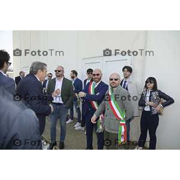 Tiziano Manzoni/LaPresse 04-3- 2025 Italia Cronaca Bergamo Cerimonia di intitolazione dell\'Agri Hub di Spirano a Roberto Maroni Bergamo