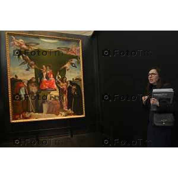 Tiziano Manzoni/LaPresse 10-4- 2025 Italia Cronaca Bergamo Accademia Carrara, DENTRO LORENZO LOTTO la pala di San Bernardino, Maria Luisa Pacelli