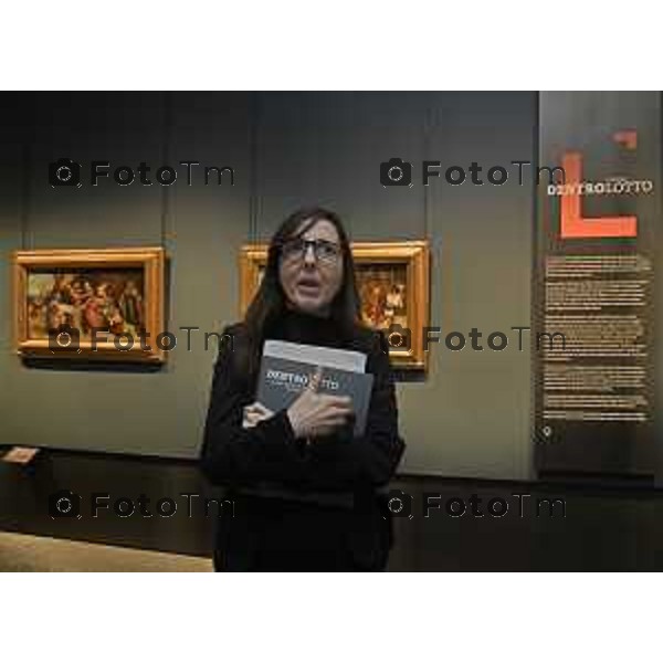 Tiziano Manzoni/LaPresse 10-4- 2025 Italia Cronaca Bergamo Accademia Carrara, DENTRO LORENZO LOTTO la pala di San Bernardino, Maria Luisa Pacelli