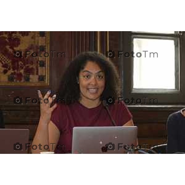 Tiziano Manzoni/LaPresse 14-4- 2025 Italia Cronaca Bergamo Presentazione concorso cinematografico internazionale per il cortometraggio dedicato a inclusione identita e intercultura Daphne Di Cinto Daniela Meridda Sergio Gandi