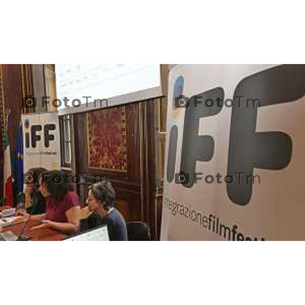Tiziano Manzoni/LaPresse 14-4- 2025 Italia Cronaca Bergamo Presentazione concorso cinematografico internazionale per il cortometraggio dedicato a inclusione identita e intercultura Daphne Di Cinto Daniela Meridda Sergio Gandi