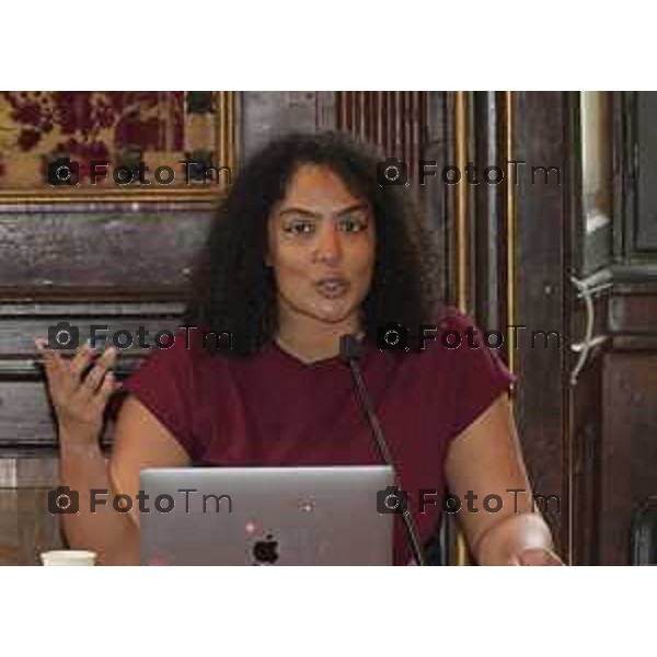 Tiziano Manzoni/LaPresse 14-4- 2025 Italia Cronaca Bergamo Presentazione concorso cinematografico internazionale per il cortometraggio dedicato a inclusione identita e intercultura Daphne Di Cinto Daniela Meridda Sergio Gandi