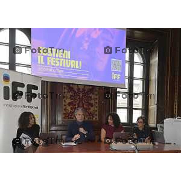 Tiziano Manzoni/LaPresse 14-4- 2025 Italia Cronaca Bergamo Presentazione concorso cinematografico internazionale per il cortometraggio dedicato a inclusione identita e intercultura Daphne Di Cinto Daniela Meridda Sergio Gandi