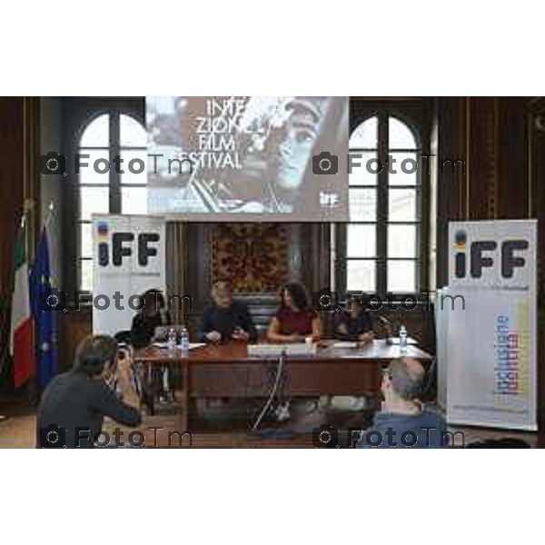 Tiziano Manzoni/LaPresse 14-4- 2025 Italia Cronaca Bergamo Presentazione concorso cinematografico internazionale per il cortometraggio dedicato a inclusione identita e intercultura Daphne Di Cinto Daniela Meridda Sergio Gandi