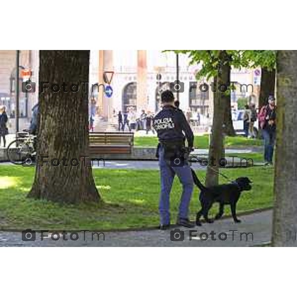 Tiziano Manzoni/LaPresse 12-4- 2025 Italia Cronaca unita cinofile polizia bonifica Bergamo 80° Manifestazioni Anniversario della Liberazione.celebrative del 25 aprile
