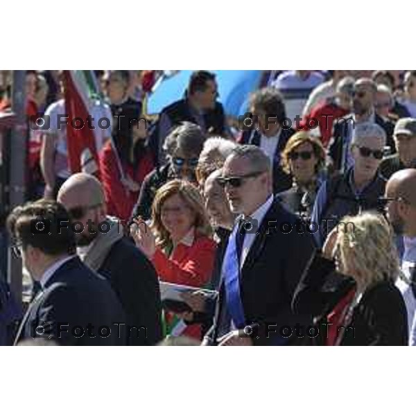 Tiziano Manzoni/LaPresse 12-4- 2025 Italia Cronaca Bergamo Elena Carnevali, Bergamo 80° Manifestazioni Anniversario della Liberazione.celebrative del 25 aprile