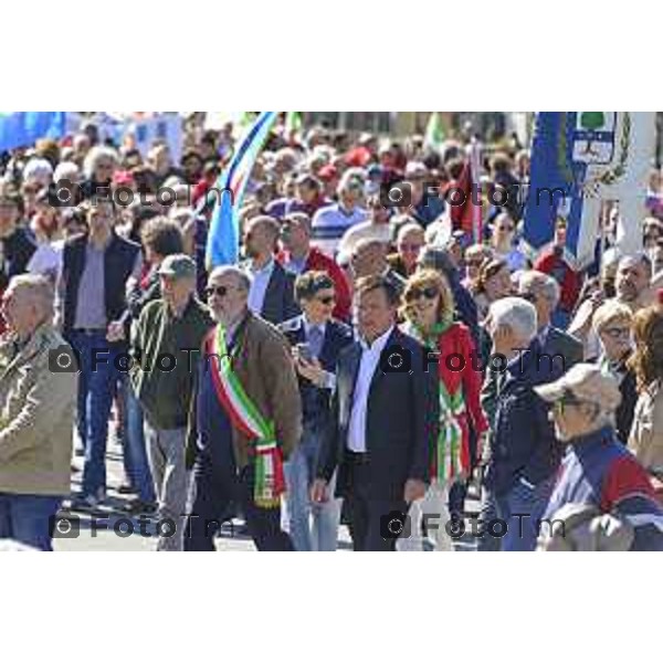 Tiziano Manzoni/LaPresse 12-4- 2025 Italia Cronaca Bergamo Elena Carnevali, Bergamo 80° Manifestazioni Anniversario della Liberazione.celebrative del 25 aprile
