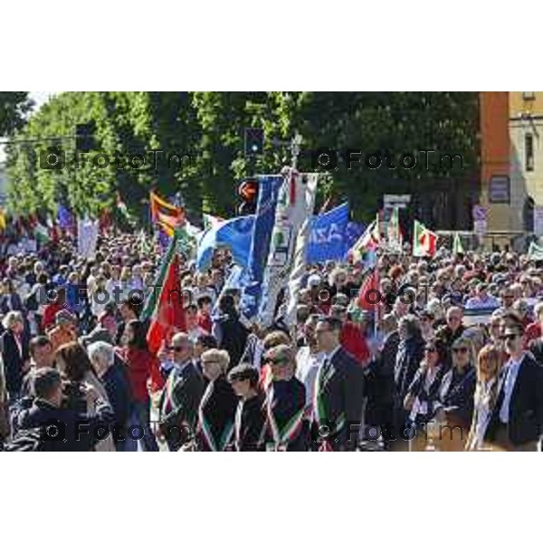 Tiziano Manzoni/LaPresse 12-4- 2025 Italia Cronaca Bergamo Elena Carnevali, Bergamo 80° Manifestazioni Anniversario della Liberazione.celebrative del 25 aprile