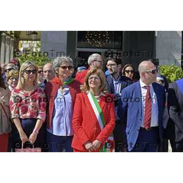 Tiziano Manzoni/LaPresse 12-4- 2025 Italia Cronaca Bergamo Elena Carnevali, Bergamo 80° Manifestazioni Anniversario della Liberazione.celebrative del 25 aprile