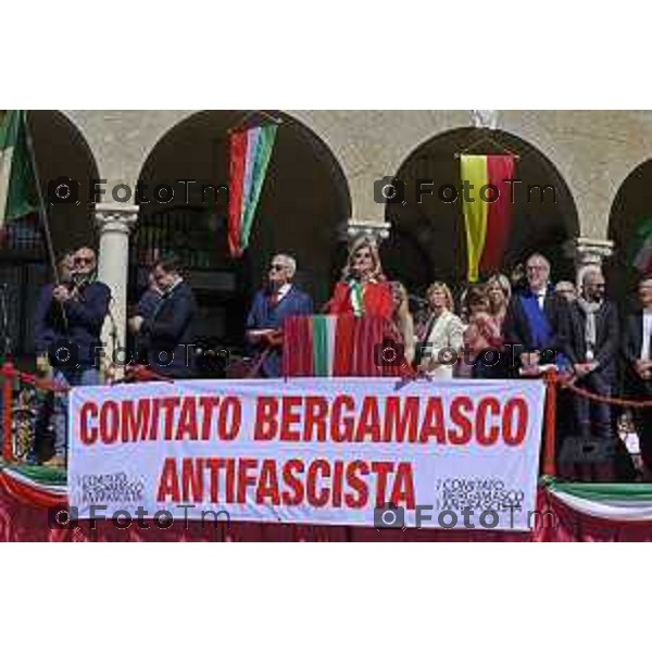 Tiziano Manzoni/LaPresse 12-4- 2025 Italia Cronaca Bergamo Elena Carnevali, Bergamo 80° Manifestazioni Anniversario della Liberazione.celebrative del 25 aprile