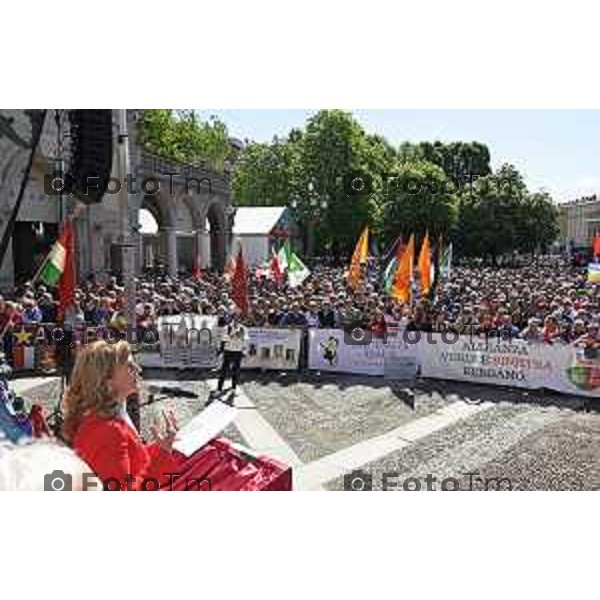 Tiziano Manzoni/LaPresse 12-4- 2025 Italia Cronaca Bergamo Elena Carnevali, Bergamo 80° Manifestazioni Anniversario della Liberazione.celebrative del 25 aprile