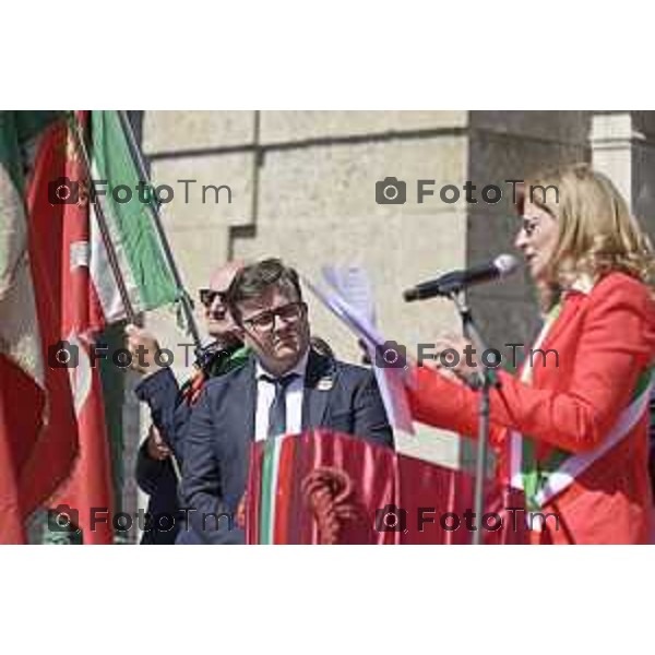 Tiziano Manzoni/LaPresse 12-4- 2025 Italia Cronaca Bergamo Elena Carnevali, Bergamo 80° Manifestazioni Anniversario della Liberazione.celebrative del 25 aprile