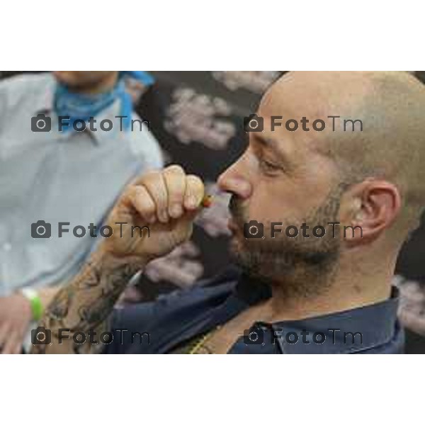 Tiziano Manzoni/LaPresse 4-5- 2025 Italia Cronaca Bergamo Chiuduno Tatoo fiera 4 tappa del Campionato italiano super hot mangiatori di peperoncino creato da Giancarlo Gasparotto in arte “Jack Pepper”, primo classificato Giovanni Mora.