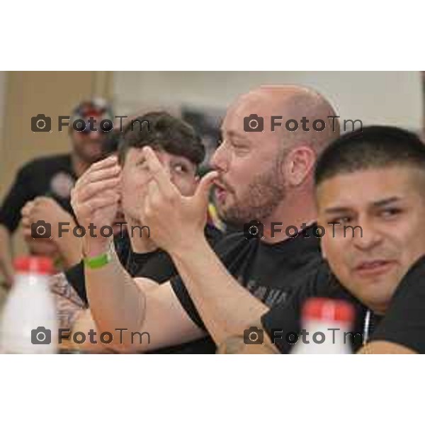Tiziano Manzoni/LaPresse 4-5- 2025 Italia Cronaca Bergamo Chiuduno Tatoo fiera 4 tappa del Campionato italiano super hot mangiatori di peperoncino creato da Giancarlo Gasparotto in arte “Jack Pepper”, primo classificato Giovanni Mora.
