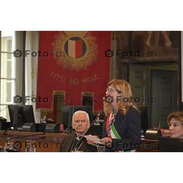 Tiziano Manzoni/LaPresse 5-5- 2025 Italia Cronaca Bergamo Consiglio comunale straordinario di commemorazione di Papa Francesco Vescovo Mons. Francesco Beschi