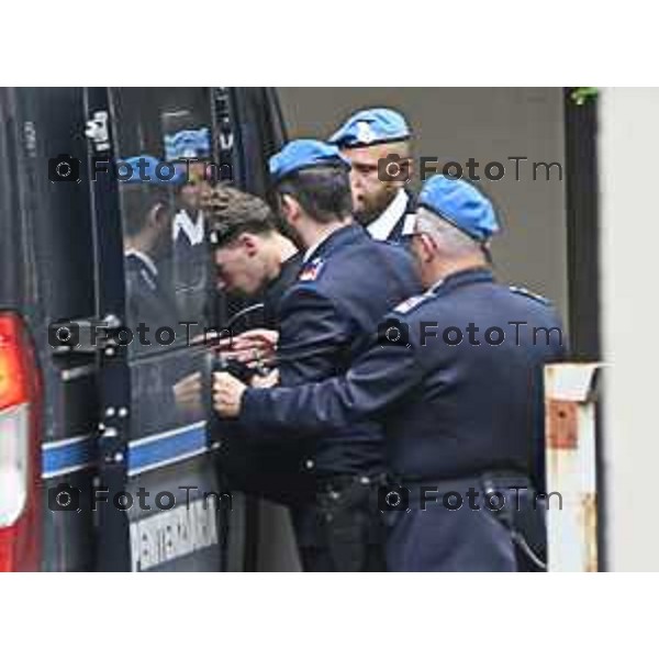 Tiziano Manzoni/LaPresse 6-5- 2025 Italia Cronaca Bergamo Omicidio di Riccardo Claris, Jacopo De Simone dopo l\'intterrogatorio di convalida in tribunale