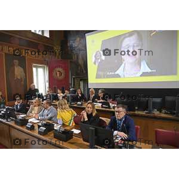 Tiziano Manzoni/LaPresse 12-4- 2025 Italia Cronaca Elena Carnevali,Bergamo Città Europea dello Sport 2027. Difesa della candidatura | Con Assessore Messina e Maurizia Cacciatori.