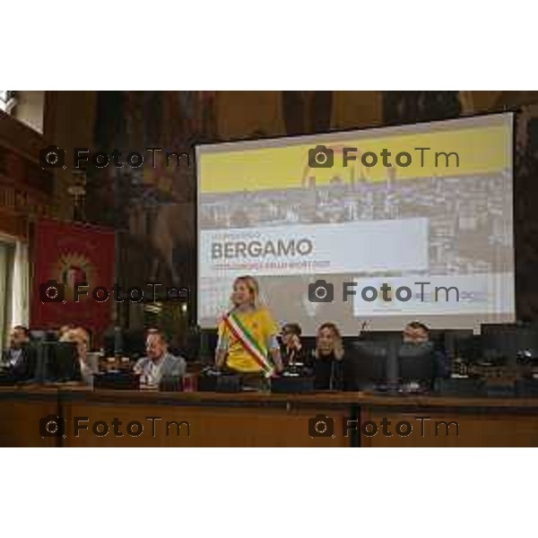 Tiziano Manzoni/LaPresse 12-4- 2025 Italia Cronaca Elena Carnevali,Bergamo Città Europea dello Sport 2027. Difesa della candidatura | Con Assessore Messina e Maurizia Cacciatori.