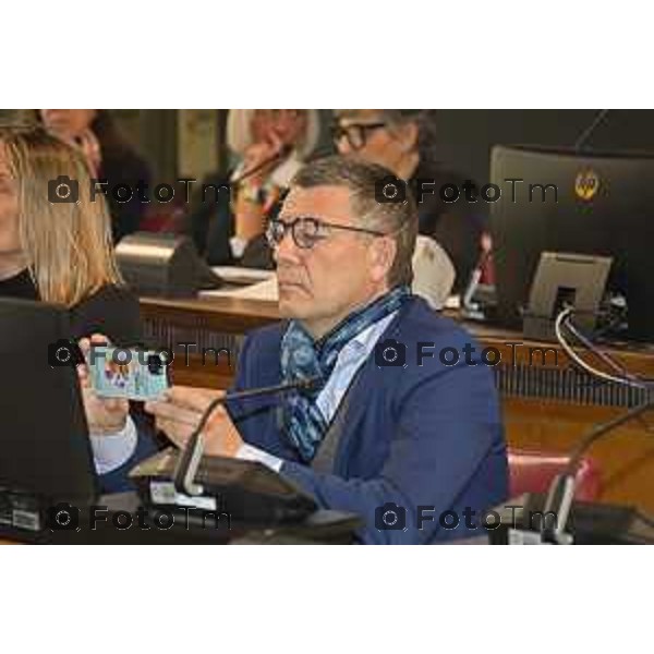 Tiziano Manzoni/LaPresse 12-4- 2025 Italia Cronaca Elena Carnevali,Bergamo Città Europea dello Sport 2027. Difesa della candidatura | Con Assessore Messina e Maurizia Cacciatori.