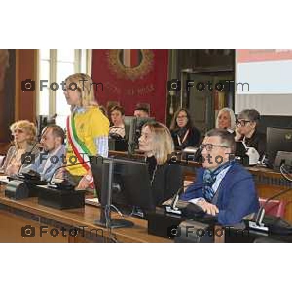 Tiziano Manzoni/LaPresse 12-4- 2025 Italia Cronaca Elena Carnevali,Bergamo Città Europea dello Sport 2027. Difesa della candidatura | Con Assessore Messina e Maurizia Cacciatori.