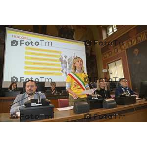 Tiziano Manzoni/LaPresse 12-4- 2025 Italia Cronaca Elena Carnevali,Bergamo Città Europea dello Sport 2027. Difesa della candidatura | Con Assessore Messina e Maurizia Cacciatori.