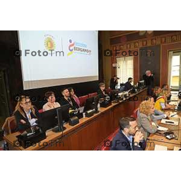 Tiziano Manzoni/LaPresse 12-4- 2025 Italia Cronaca Elena Carnevali,Bergamo Città Europea dello Sport 2027. Difesa della candidatura | Con Assessore Messina e Maurizia Cacciatori.