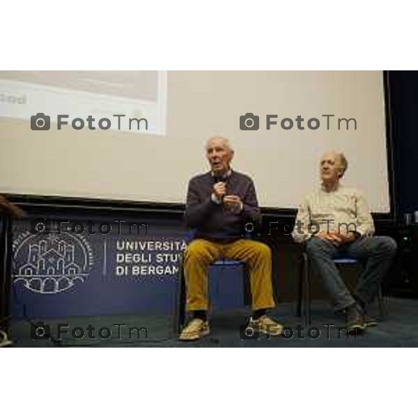 Tiziano Manzoni/LaPresse 15-5- 2025 Italia Cronaca l’Università degli studi di Bergamo incontra Bruno Bozzetto, maestro dell’animazione e fondatore dello Studio Bozzetto, per riflettere su temi d’attualità come la convivenza tra popoli e tra forme di vita.