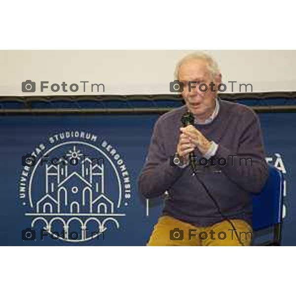 Tiziano Manzoni/LaPresse 15-5- 2025 Italia Cronaca l’Università degli studi di Bergamo incontra Bruno Bozzetto, maestro dell’animazione e fondatore dello Studio Bozzetto, per riflettere su temi d’attualità come la convivenza tra popoli e tra forme di vita.