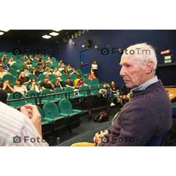 Tiziano Manzoni/LaPresse 15-5- 2025 Italia Cronaca l’Università degli studi di Bergamo incontra Bruno Bozzetto, maestro dell’animazione e fondatore dello Studio Bozzetto, per riflettere su temi d’attualità come la convivenza tra popoli e tra forme di vita.