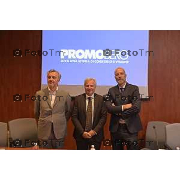 Tiziano Manzoni/LaPresse 15-5- 2025 Italia Cronaca BergamoBergamo Fiera da sx Angelo Colombo Luciano Patelli (presidente), Davide Lenarduzzi (Ad),