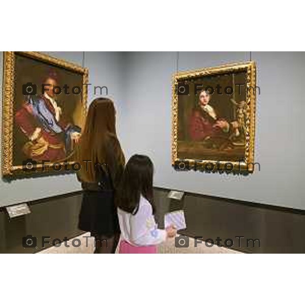 Tiziano Manzoni/LaPresse 15-5- 2025 Italia Cronaca Bergamo Accdemia Carrara Bergamo donazioni Carla Bonfichi dell\'Autoritratto di Bartolomeo Nazari collezione Molinari Pradelli l\'0opera nella sala 12