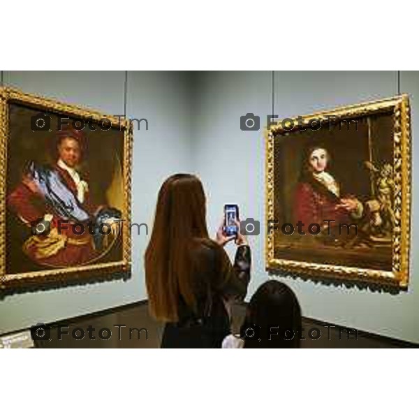 Tiziano Manzoni/LaPresse 15-5- 2025 Italia Cronaca Bergamo Accdemia Carrara Bergamo donazioni Carla Bonfichi dell\'Autoritratto di Bartolomeo Nazari collezione Molinari Pradelli l\'0opera nella sala 12