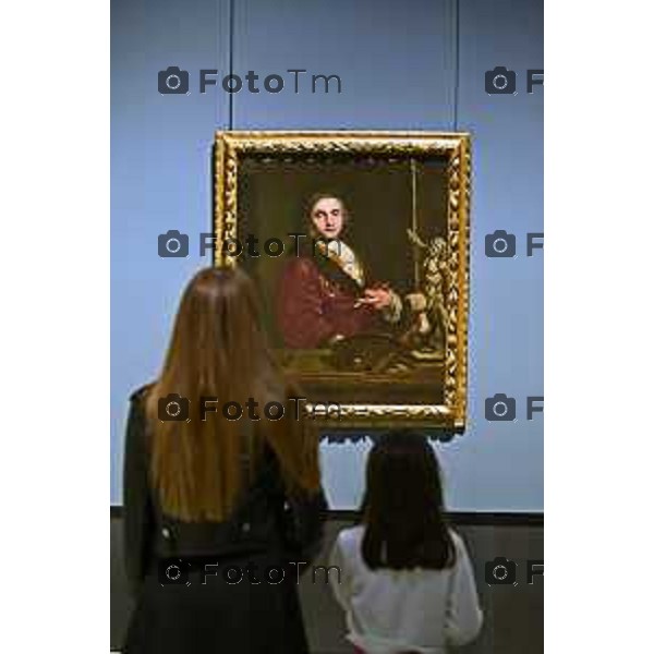 Tiziano Manzoni/LaPresse 15-5- 2025 Italia Cronaca Bergamo Accdemia Carrara Bergamo donazioni Carla Bonfichi dell\'Autoritratto di Bartolomeo Nazari collezione Molinari Pradelli l\'0opera nella sala 12