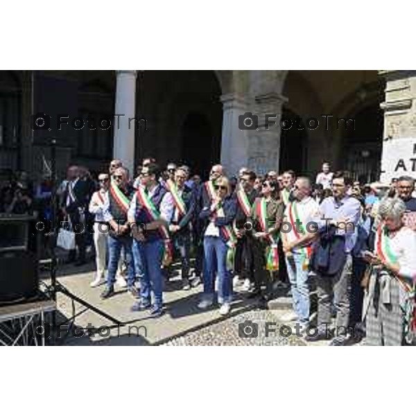 Tiziano Manzoni/LaPresse 17-5- 2025 Italia Cronaca Bergamo Movimento Cinque Stelle e 45 comuni bergamaschi, per dire no all’inceneritore di Montello