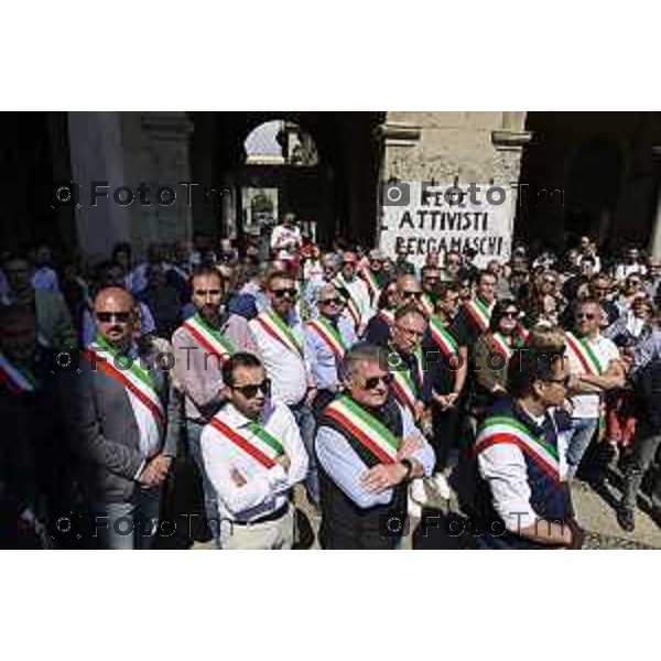 Tiziano Manzoni/LaPresse 17-5- 2025 Italia Cronaca Bergamo Movimento Cinque Stelle e 45 comuni bergamaschi, per dire no all’inceneritore di Montello