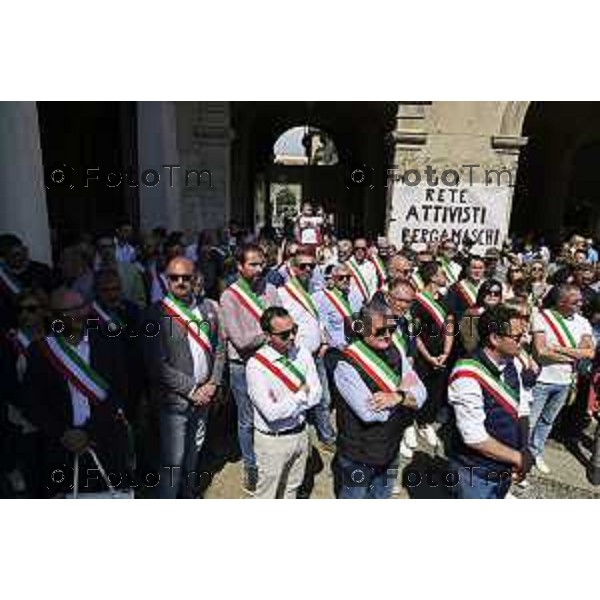 Tiziano Manzoni/LaPresse 17-5- 2025 Italia Cronaca Bergamo Movimento Cinque Stelle e 45 comuni bergamaschi, per dire no all’inceneritore di Montello