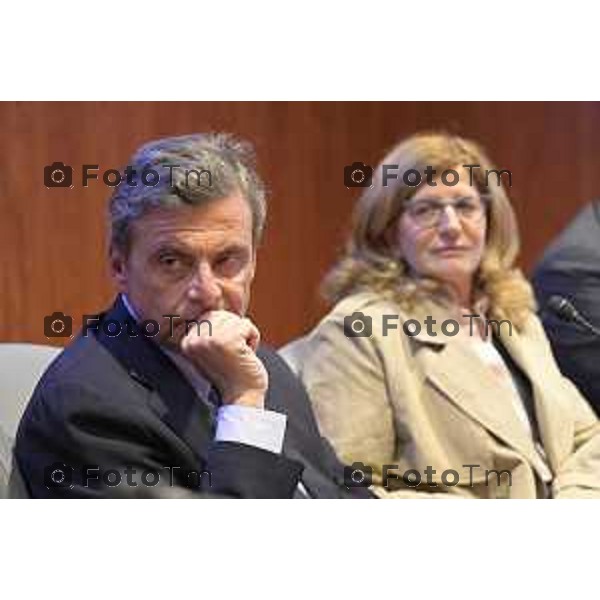 Tiziano Manzoni/LaPresse 22-5- 2025 Italia Cronaca Bergamo Promoberg Srl visita istituzionale di Carlo Calenda. Il presidente Luciano Patelli e l\'amministratore delegato Davide Lenarduzzi coglieranno l\'occasione per tracciare gli scenari di sviluppo futuri di Fiera Bergamo