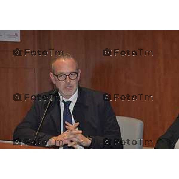 Tiziano Manzoni/LaPresse 22-5- 2025 Italia Cronaca Bergamo Promoberg Srl visita istituzionale di Carlo Calenda. Il presidente Luciano Patelli e l\'amministratore delegato Davide Lenarduzzi coglieranno l\'occasione per tracciare gli scenari di sviluppo futuri di Fiera Bergamo