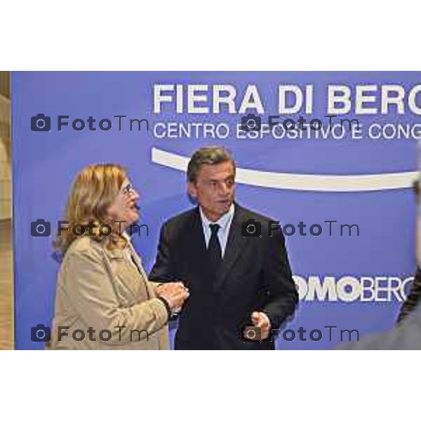 Tiziano Manzoni/LaPresse 22-5- 2025 Italia Cronaca Bergamo Promoberg Srl visita istituzionale di Carlo Calenda. Il presidente Luciano Patelli e l\'amministratore delegato Davide Lenarduzzi coglieranno l\'occasione per tracciare gli scenari di sviluppo futuri di Fiera Bergamo