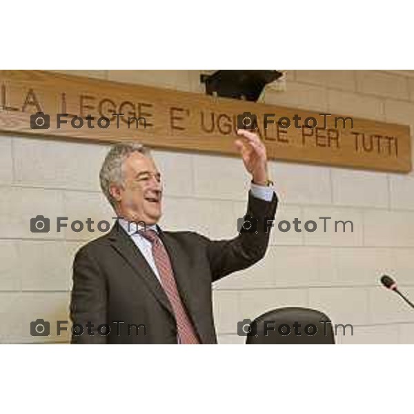 Tiziano Manzoni/LaPresse 23-5- 2025 Italia Cronaca Bergamo Bergamo Commemorazione Falcone in tribunale in corte D\'assise Maurizio Romanelli
