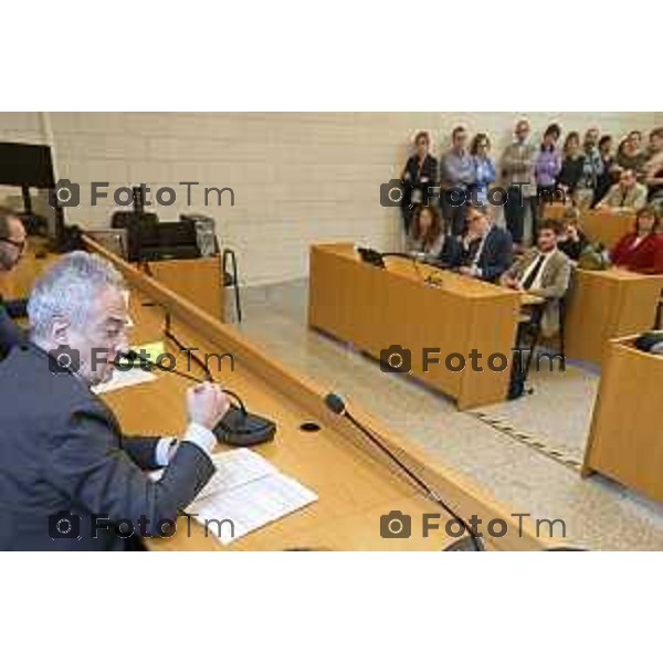 Tiziano Manzoni/LaPresse 23-5- 2025 Italia Cronaca Bergamo Bergamo Commemorazione Falcone in tribunale in corte D\'assise Maurizio Romanelli