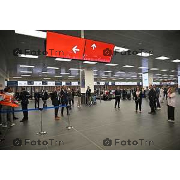 Tiziano Manzoni/LaPresse 28-5- 2025 Italia Cronaca Bergamo Inaugurazione nuova area check-in BGY Airport aeroporto di Orio Al Serio