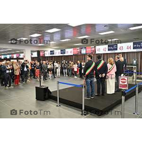 Tiziano Manzoni/LaPresse 28-5- 2025 Italia Cronaca Bergamo Inaugurazione nuova area check-in BGY Airport aeroporto di Orio Al Serio
