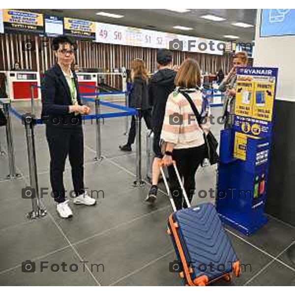 Tiziano Manzoni/LaPresse 28-5- 2025 Italia Cronaca Bergamo Inaugurazione nuova area check-in BGY Airport aeroporto di Orio Al Serio